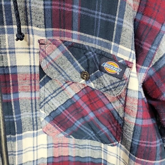 Dickies Jacket Mens XL Plaid Hooded Quilted Lining Zip Up Work Jacket - Picture 3 of 11